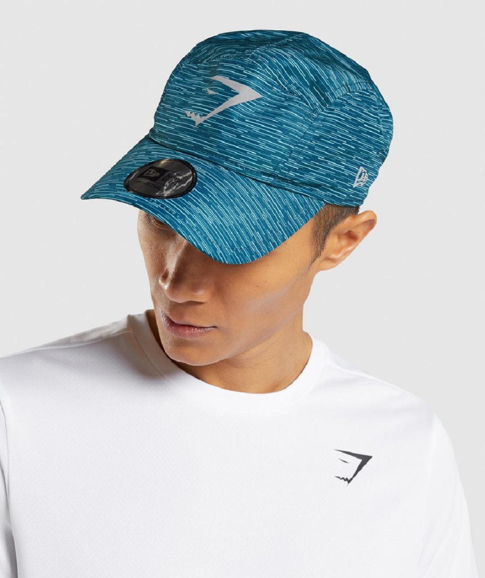 Czapki Akcesoria Gymshark New Era GS Tech Cap Turkusowe | PL 4251MQZ